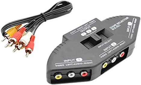 Needary-AE 3-Way Audio Video AV RCA Switch Selector Box Composite Splitter ( Black)