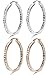 Jstyle 2Pcs Stainless Steel Hoop Earring for Women Girls CZ Earrings Set,35MM