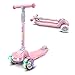 XJD Kick Scooter for Kids 3 Wheel Scooter for Girls Boys Toddler Scooter 4 Adjustable Height Lean to Steer with PU Flashing Wheels for Children from 3 to 12 Years Old