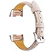 Oitom Slim Leather Bands Compatible Fitbit Charge 3 /Charge 3 SE Band Women Men Small Large,Slim Fashion Design Premium Leather Replacement Band Wrist Accessories Straps(Apricot)