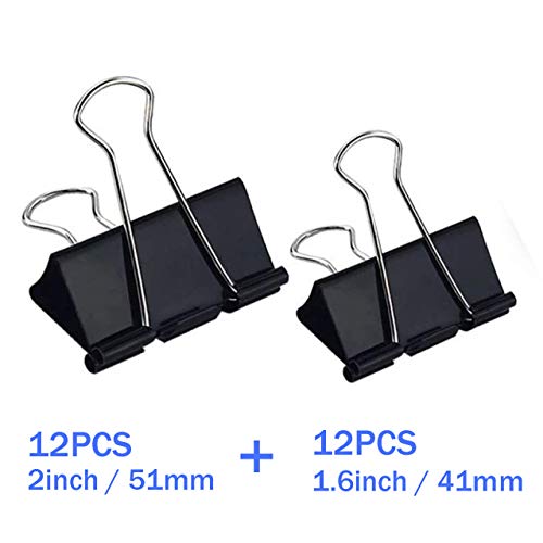 image for JULAM Binder Clips Extra Large and Medium Size, Big Paper Clamps Clips