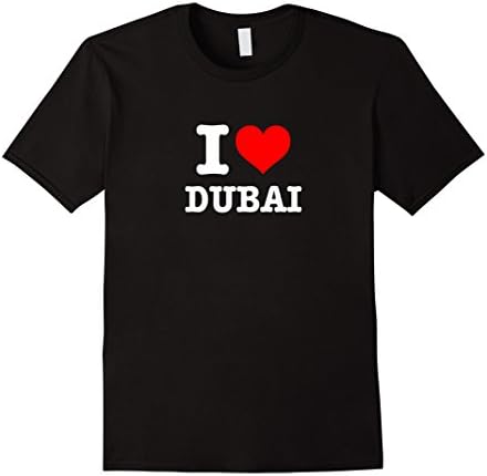 Mens I Love Dubai T-Shirt - I Heart Dubai Shirt Medium Black