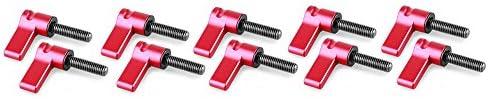 M5 Wing Nut Screw for Rod Block, 15mm Railblock, 19mm Rod Block, Quick Release Clamp (Pack of 10 in Red)