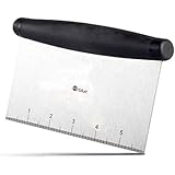 Orblue Pastry Scraper and Cutter Stainless Steel - Pizza Dough Cutter and Chopper - Multipurpose Bench Scraper (1-Pack)