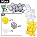 PartyWoo Gray Yellow White Balloons, 60 pcs 12 Inch Pack of Yellow Balloons, Gray Balloons, White Balloons, Yellow Grey Balloons for Yellow Party Decorations, Yellow Gray Baby Shower Decorations