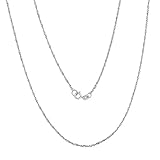 20 Inch 10k White Gold Thin Singapore Chain Necklace, 0.05 Inch (1.3mm)