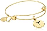 Halos & Glories, Initial T Shiny Gold Bangle Bracelet