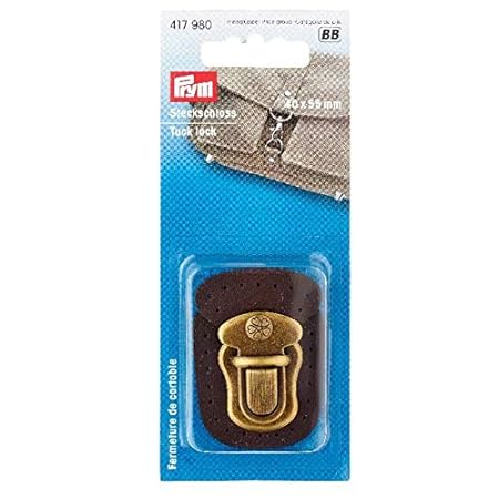 Prym Steckschloss zum Annähen, 40x55mm, braun/altmessing