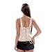 Women Sexy Boned Lace up Corsets and Strap Bustiers Top Overbust shaper Large Beige