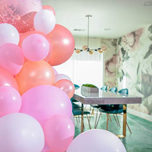 Bloonsy Balloon Garland Kit | Pink Balloons Arch Kit | 120 Pack | Rose Gold Confetti White Pastel Blush Pink Balloons | Baby Shower Bridal Girls Birthday Party Decorations Supplies Decorating Strip - Thumbnail 5