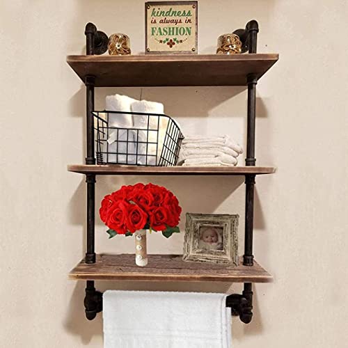 DR.IRON Industrial Pipe Wall Bathroom Shelf Rustic Bathroom Shelves