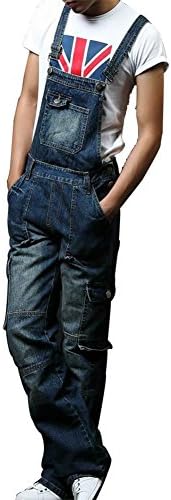 Myncoo Men Women Denim Fashion Slim Work Bibs Overall (32)