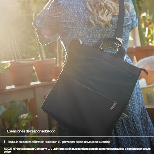Mochila Bolsa Convertible en Bolso de Mano, Para PC hasta 14.1" en Diagonal, Bolsillo de Bloqueo RFID, Resistente al Agua, 18 L, Negro
