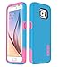 TOTU [Shock Proof] Soft Interior Scratch Resistant Dual-Layer Protective S6 Case For Samsung Galaxy S6 (2015), Blue/Pink