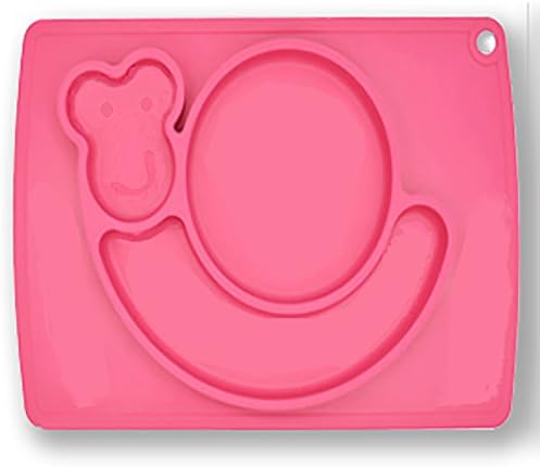 Pursentials Placemat Baby and Kid-friendly Silicone Pink Snail Design Makes Mealtime Fun Fits Most Highchair Trays, Suctions to Surface Nonslip Dishwasher Freezer-safe Conforms to FDA BPA-free