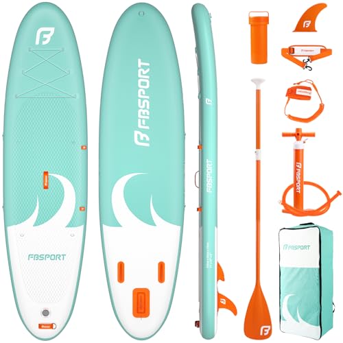 Premium Inflatable Stand Up Paddle Board Inflatable(6 inches Thick) with Durable SUP Accessories & Carry Bag | Wide Stance, Surf Control, Non-Slip Deck, Leash, Paddle and Pump for Youth & Adult