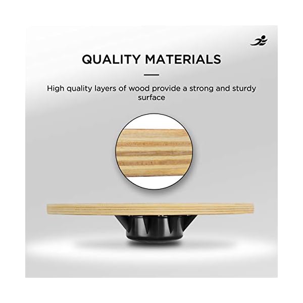 JLL® Wooden Balance Board, ANTI SLIP SURFACE, Exercise Fitness Workout Rehabilitation Training Exercise Wobble Board