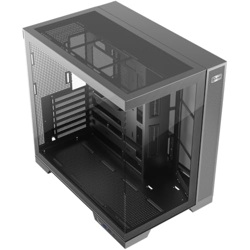 Gabinete Gamer Kalkan Asgard Evo Preto ATX Aquário Sem Fans Câmara Dupla Painel em Vidro Temperado Duplo USB 3.0 Painéis Perfurads Suporta Placas Mãe com Conectores Traseiros KLK00084
