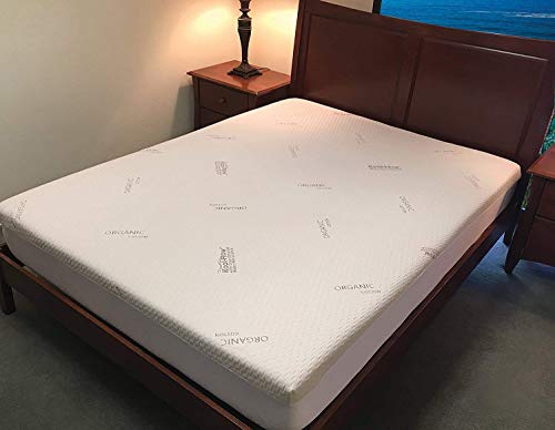 Snuggle-Pedic Memory Foam Mattress Protector - Organic Cotton with Eco-Friendly Greenshield Water Resistance - Kool-Flow Breathable Stretch Fabric - All USA Made - Best for Plush Beds - Queen