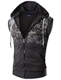 Doublju Mens Hood Zipup Vest