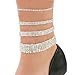 Stretch Anklet Bracelet Austrian Crystal Clear 1 2 3 or 5 Size: 1 row