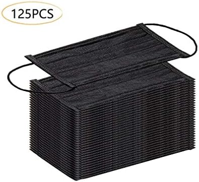 ALL Black 125 Pcs/box Disposable Earloop Face Mask 3 Ply Soft Non Woven Breathable Shield Anti Dust Antiviral Allergy Pollen for Flu Surgical Dental Health