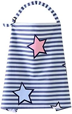 Nursing Cover with Adjustable Strap Nursing Blanket Burp Cloth for Breastfeeding Best Apron Cover Up for Breast Feeding Babies Free Size Stripe