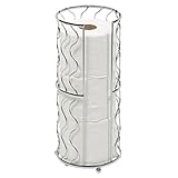 Toilet Paper Storage Reserve - Free Standing - Modern Bathroom Space Saver - Holds 3 Standard Rolls - Chrome -Richards Homewares