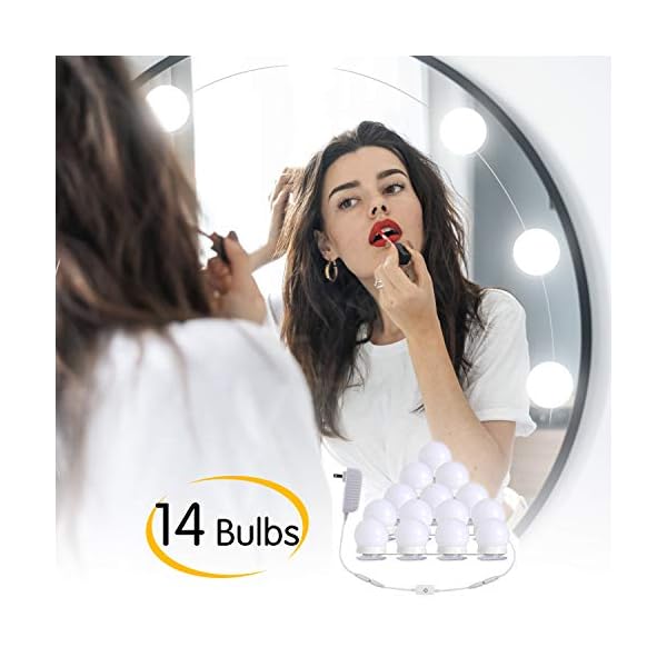 Hollywood Led Vanity Lights Strip Kit With 14 Dimmable Light Bulbs For Full Body Length Mirror No Mirror Included Kavarli