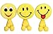 Lucore Happy Smiley Face Toothbrush Holder & Utility Suction Hook - Set of 3 Pcs Emoji Emoticon Style Rubber Wall Hanger Hooks