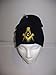 Mason Masonic Navy Blue with Gold Symbol Winter Knit Beanie Skull Cap Military Veteran Skully