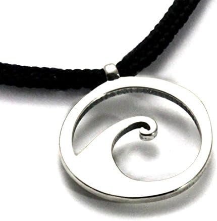 Tarma Sterling Silver Wave Pendant, One Size, Black