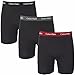 Calvin Klein Men's 3-Pack Cotton Stretch Boxer Brief, Large, Black/Red