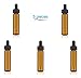 MagnaKoys® 2 Dram 1/4 oz Amber Glass Vials w/Straight Black Bulb Eye Glass Droppers for Essential Oils & Liquids (Pack of 5)