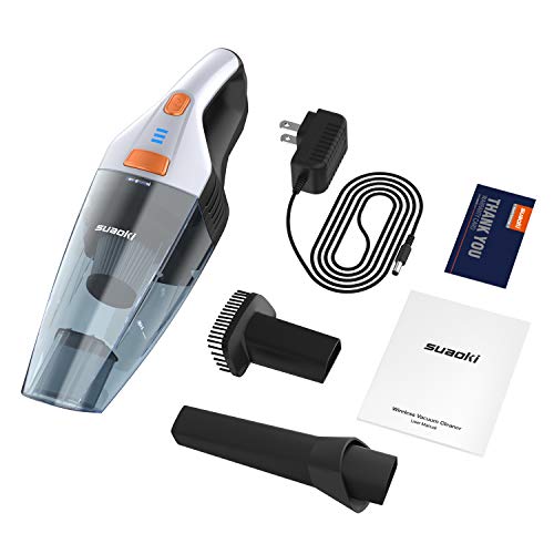 SUAOKI Handheld Vacuum Cordless, 6.5Kpa Hand Vacuum Cleaner with 14.8V Li-ion Battery Powered Rechargeable Quick Charge Washable Double Filter Stainless Steel, Dry Vac for Home, Carpet, Car, Hard Floo