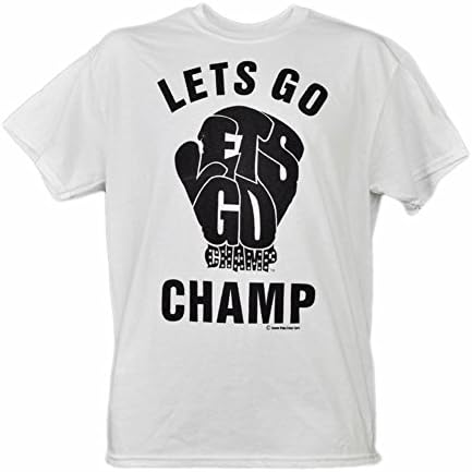 Lets Go Champ Shannon Cannon Briggs White Blk Short Sleeve Mens Boxer Tshirt LG