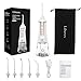 Liberex Cordless Water Flosser - Portable Oral Irrigator with 5 Jet Nozzles, IPX7 Waterproof 300ml Reservoir, 3 Modes Dental Care Teeth Jet for Teeth Braces,USB Rechargeable