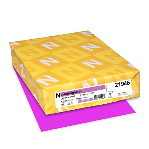 Astrobrights Color Paper, 8.5” x 11”, 24 lb / 89 gsm, Outrageous Orchid, 500 Sheets