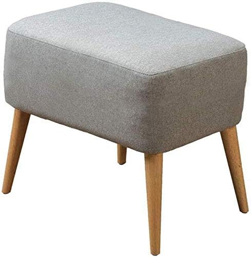 Amazon.de: bh+ Gepolsterter Hocker aus Stoff mit Beinen aus Echtholz