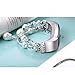 bayite Pearl Bands Compatible with Fitbit Alta and Alta HR, Natural Stone Bead Replacement Bracelet Elastic Stretch Strap Women Small White with Little Teal