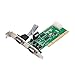 Syba 2 Port Industrial DB9 RS-232 Serial PCI Card - Serial COM Port RI +5V +12V - Molex Powered - WCH351 Chipset - 16C550 UART SD-PCI15039, Green