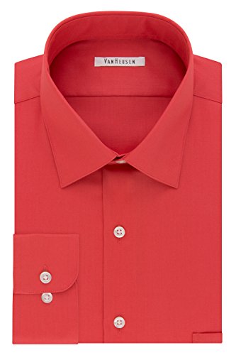 Van Heusen Men's Lux Sateen Regular Fit Solid Spread Collar Want