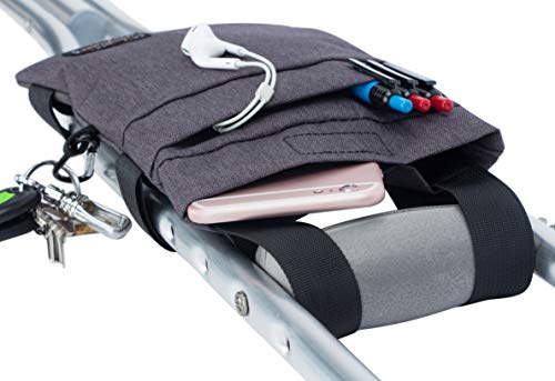 Crutch Bag Universal Crutches Accessory Crutch Carryon Pouch (Dark Gray)