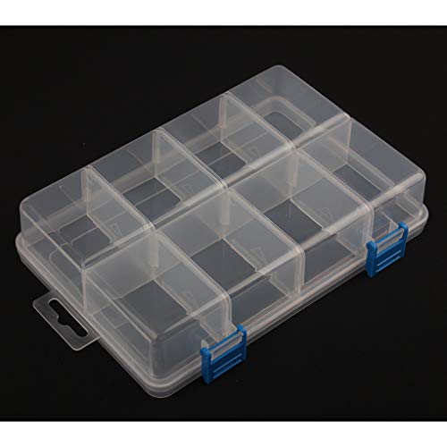 BangQiao Plastic Parts Storage case and Adjustable Divider Box for Hardware, Craft and Bead, 8 Grids, Clear