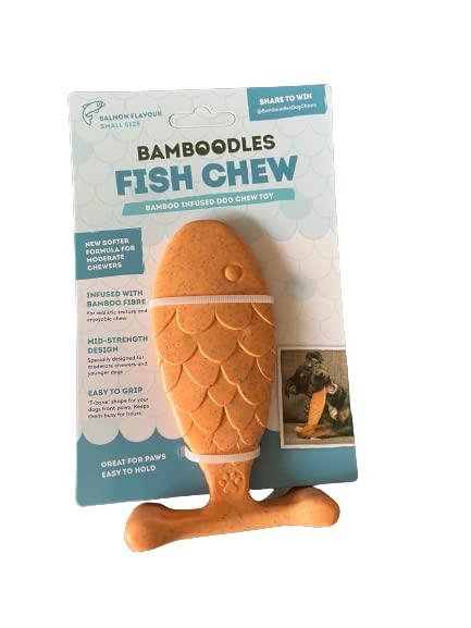 Bamboodles Dog Chew Toy – Medium | Salmon Flavour | Durable Chew Stick for Medium Dogs | Natural Dog Chew to Support Oral Hygiene