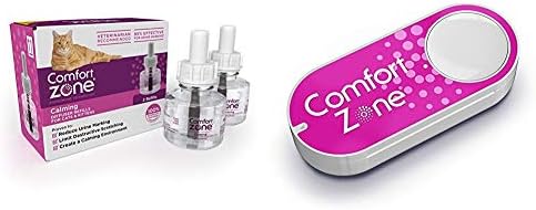 Comfort Zone Cat Calming Diffuser Refills, 2 Pack + Comfort Zone Dash Button