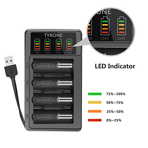 Arlo Batteries Rechargeable and Charger, Tyrone CR123A Rechargeable Batteries for Arlo Wireless Cameras, Include 3 Arlo Skins [ More Than 700mAh 3.7V Lithium-ion ] - Thumbnail 3