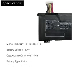 HCSK GK5CN-00-13-3S1P-0 New Laptop Battery