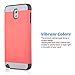 Note 3 Case, Galaxy Note 3 Case - ULAK Hybrid Slim Hard Back Case Cover Rubber Bumper 2in1 Daul Layer w/ Card Storage for Samsung Galaxy Note 3 III N9000 (Coral Pink/Gray)