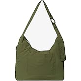 Thread Wallets Slouchy Bag for Women & Men - Crescent Sling Bag with Adjustable Strap and Zip Pocket, Unstructured & Foldable (Olive, Regular)